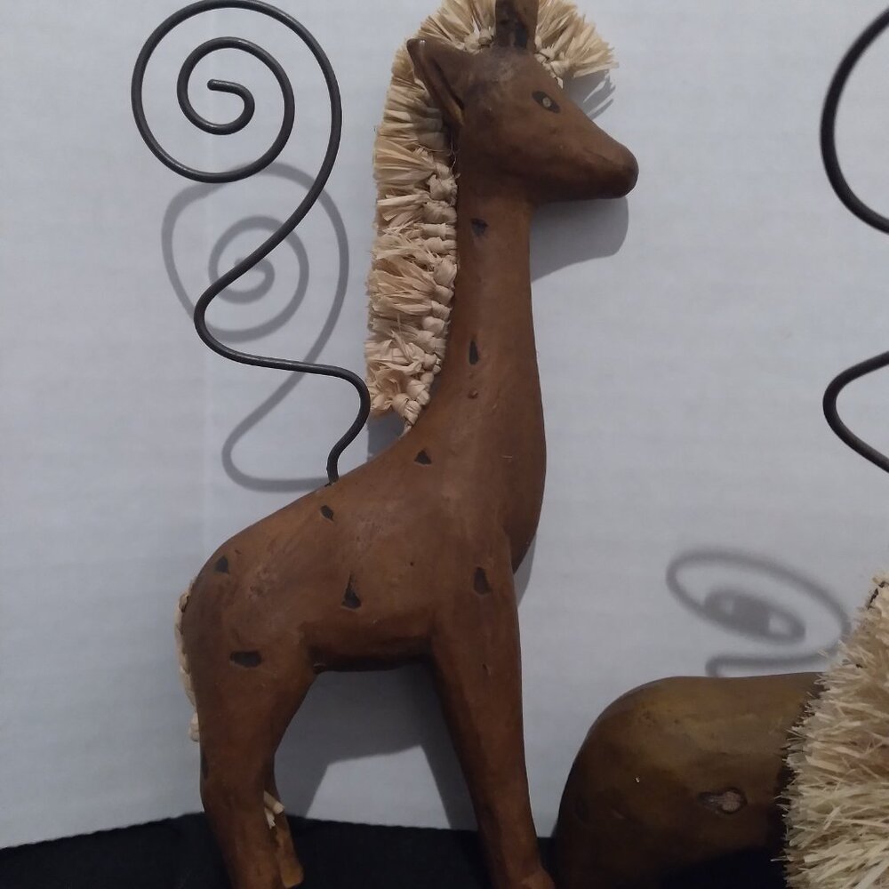 Picture or Note Holders - 3 Wooden Animals